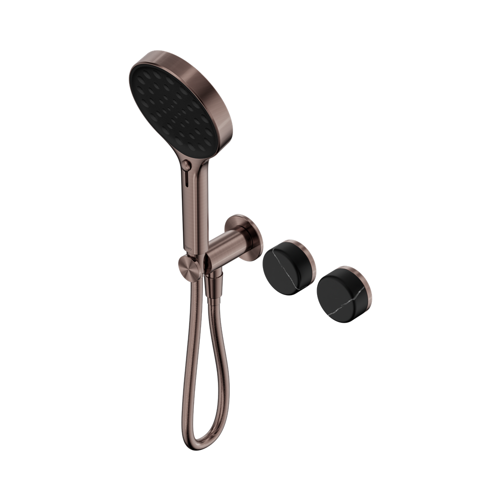 Nero Serenity Progressive Shower System Serenity Shower Trim Kit Only Marquina Black Handle Brushed Bronze 24E124BZ