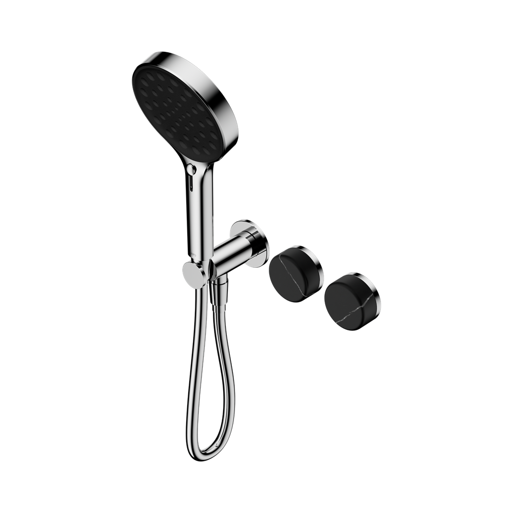 Nero Serenity Progressive Shower System Serenity Shower Trim Kit Only Marquina Black Handle Chrome 24E124CH