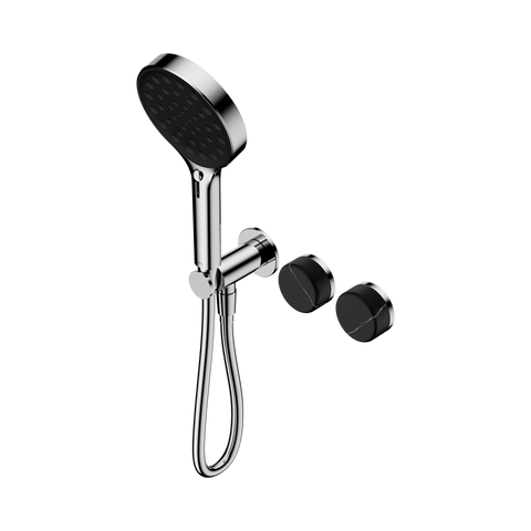 Nero Serenity Progressive Shower System Serenity Shower Trim Kit Only Marquina Black Handle Chrome 24E124CH