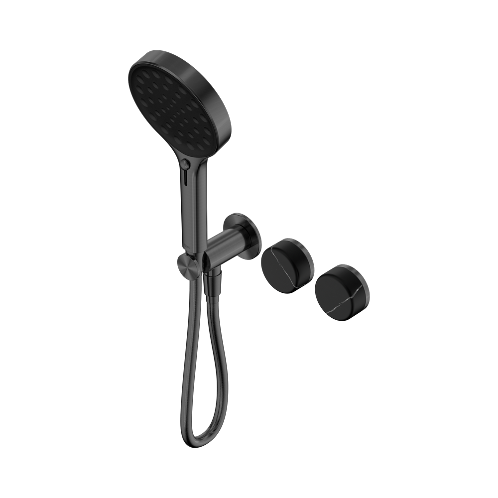 Nero Serenity Progressive Shower System Serenity Shower Trim Kit Only Marquina Black Handle Gunmetal 24E124GM