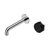 Nero Serenity Progressive Wall Basin Mixer Set 160mm Spout Trim Kit Only Marquina Black Handle Chrome 24E125CH