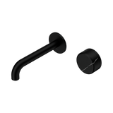 Nero Serenity Progressive Wall Basin Mixer Set 160mm Spout Trim Kit Only Marquina Black Handle Matte Black 24E125MB