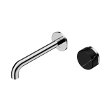 Nero Serenity Progressive Wall Basin Mixer Set 185mm Spout Trim Kit Only Marquina Black Handle Chrome 24E126CH