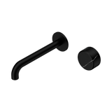 Nero Serenity Progressive Wall Basin Mixer Set 185mm Spout Trim Kit Only Marquina Black Handle Matte Black 24E126MB