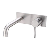 Amelie Royale Wall Basin/Bath Mixer Pin with Plate 185mm Spout Brushed Nickel (Full Kit) BDO250810bBN