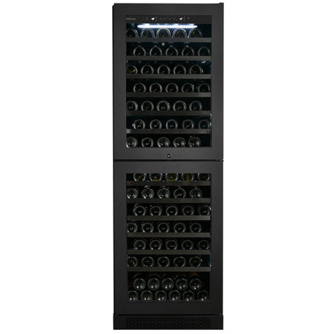 Artusi Dual Zone Wine Cooler 154 Bottle Reversable Double Doors Matte Black AWCD160BV