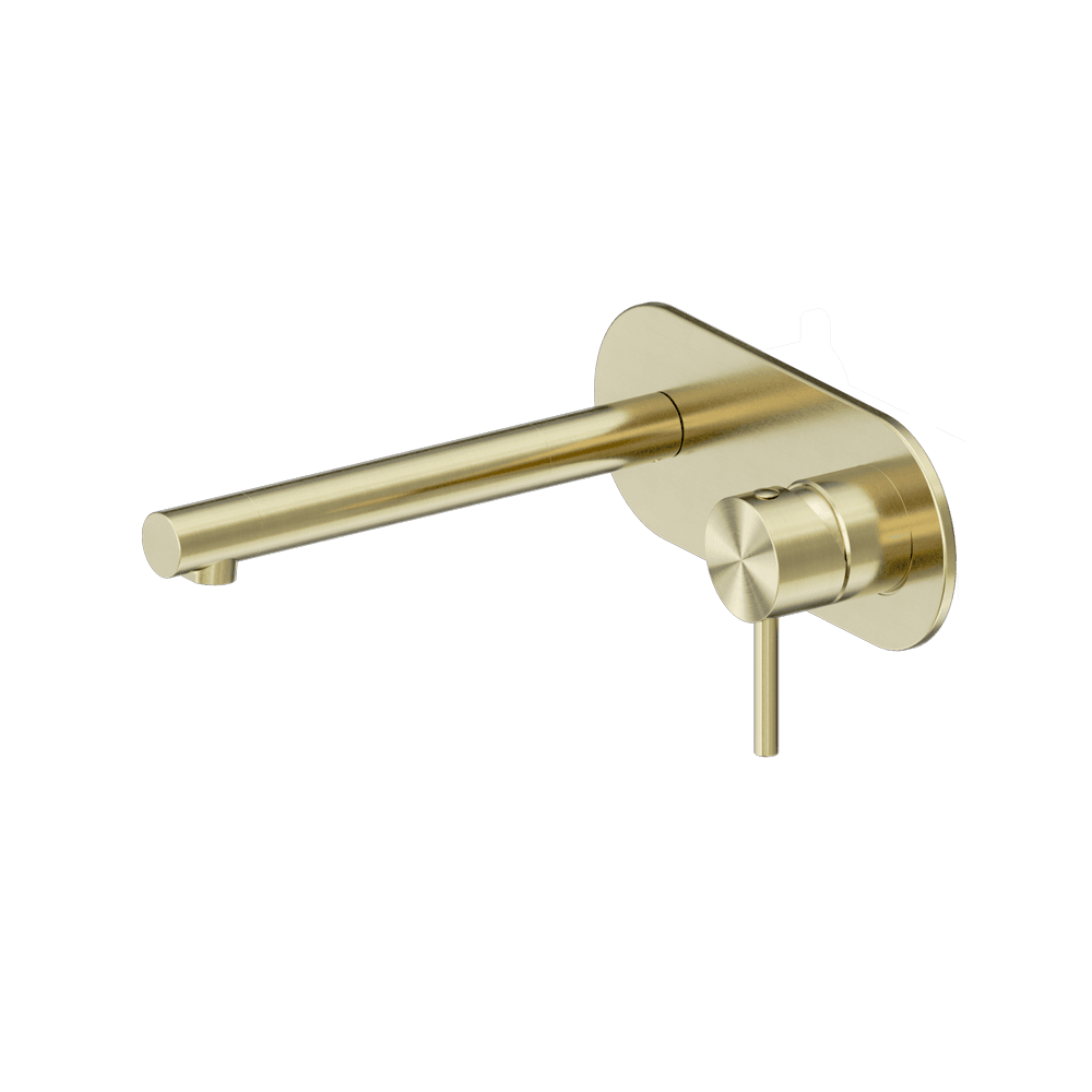 Nero Dolce 2 Wall Basin/Bath Mixer Set 185mm Spout Brushed Gold 25B005BG