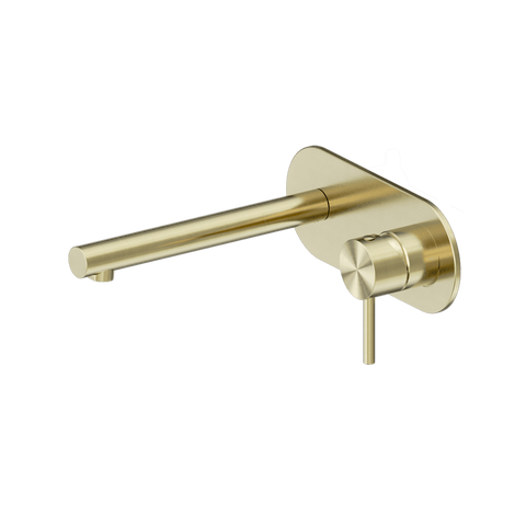 Nero Dolce 2 Wall Basin/Bath Mixer Set 185mm Spout Brushed Gold 25B005BG