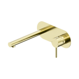 Amelie Royale II Pin Wall Basin/Bath Mixer Pin with Back Plate 185mm Straight Spout (Trim Kit) Brushed Gold BDO25B007BG