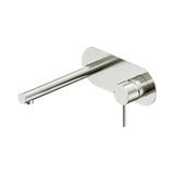Amelie Royale II Pin Wall Basin/Bath Mixer Pin with Back Plate 185mm Straight Spout (Full Kit) Brushed Nickel BDO25B005BN