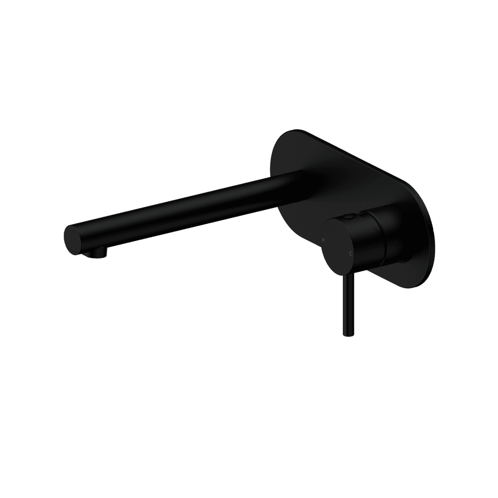 Nero Dolce 2 Wall Basin/Bath Mixer Set 185mm Spout Matte Black 25B005MB