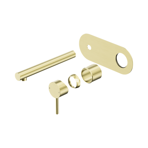 Nero Dolce 2 Wall Basin/Bath Mixer Set 185mm Spout (Trim Kit Only) Brushed Gold 25B007BG
