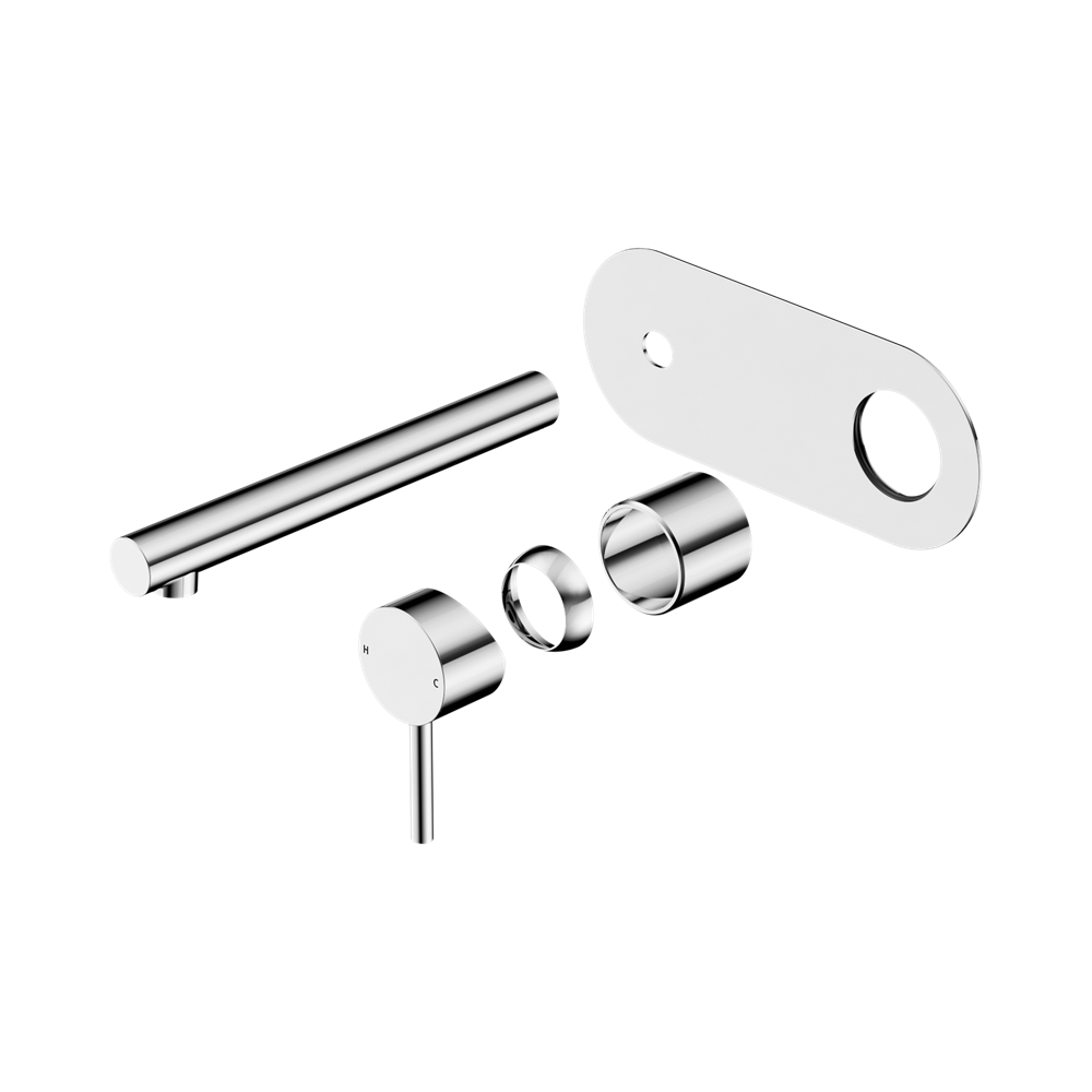 Nero Dolce 2 Wall Basin/Bath Mixer Set 185mm Spout (Trim Kit Only) Chrome 25B007CH