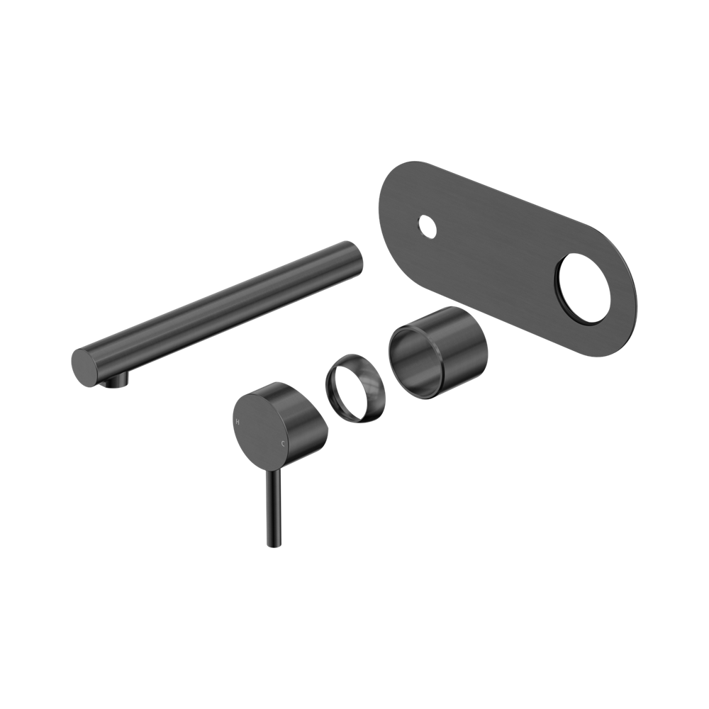 Nero Dolce 2 Wall Basin/Bath Mixer Set 185mm Spout (Trim Kit Only) Gunmetal 25B007GM