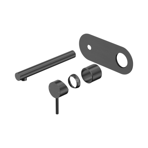 Nero Dolce 2 Wall Basin/Bath Mixer Set 185mm Spout (Trim Kit Only) Gunmetal 25B007GM