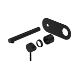 Nero Dolce 2 Wall Basin/Bath Mixer Set 185mm Spout (Trim Kit Only) Matte Black 25B007MB