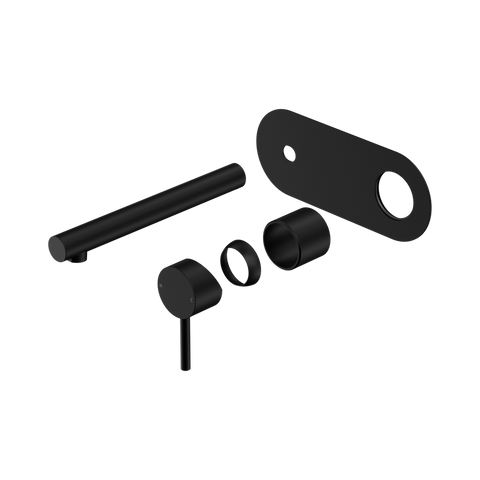 Nero Dolce 2 Wall Basin/Bath Mixer Set 185mm Spout (Trim Kit Only) Matte Black 25B007MB