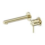 Nero Dolce 2 Wall Basin/Bath Mixer Set Separate Plates 185mm Spout (Trim Kit Only) Brushed Gold 25B008BG