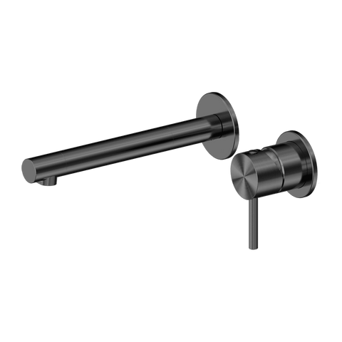 Nero Dolce 2 Wall Basin/Bath Mixer Set Separate Plates 185mm Spout (Trim Kit Only) Gunmetal 25B008GM