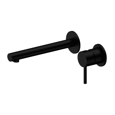 Nero Dolce 2 Wall Basin/Bath Mixer Set Separate Plates 185mm Spout (Trim Kit Only) Matte Black 25B008MB