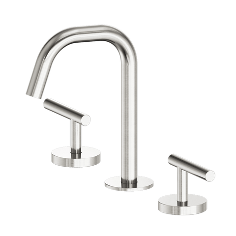 Nero Mecca Lever Hob Basin Set 1/4 Turn Edge Spout Brushed Nickel 25D001BN