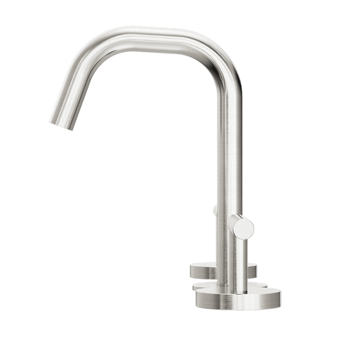 Nero Mecca Lever Hob Basin Set 1/4 Turn Edge Spout Brushed Nickel 25D001BN