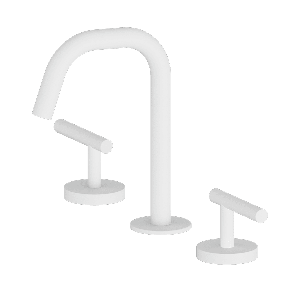 Nero Mecca Lever Hob Basin Set 1/4 Turn Edge Spout Matte White 25D001MW