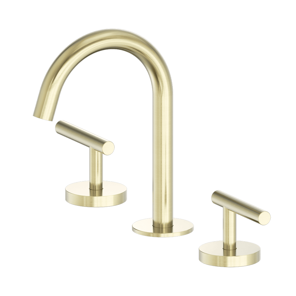 Nero Mecca Lever Hob Basin Set 1/4 Turn Arc Spout Brushed Gold 25D002BG