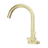 Nero Mecca Lever Hob Basin Set 1/4 Turn Arc Spout Brushed Gold 25D002BG