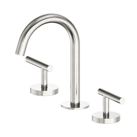 Nero Mecca Lever Hob Basin Set 1/4 Turn Arc Spout Brushed Nickel 25D002BN