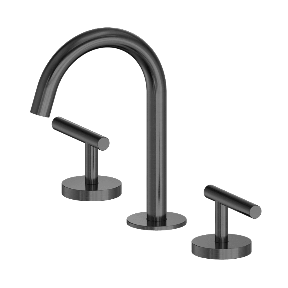 Nero Mecca Lever Hob Basin Set 1/4 Turn Arc Spout Gunmetal 25D002GM