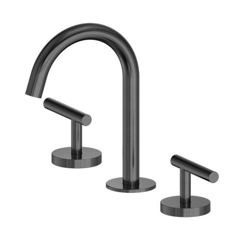 Nero Mecca Lever Hob Basin Set 1/4 Turn Arc Spout Gunmetal 25D002GM