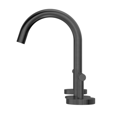 Nero Mecca Lever Hob Basin Set 1/4 Turn Arc Spout Gunmetal 25D002GM