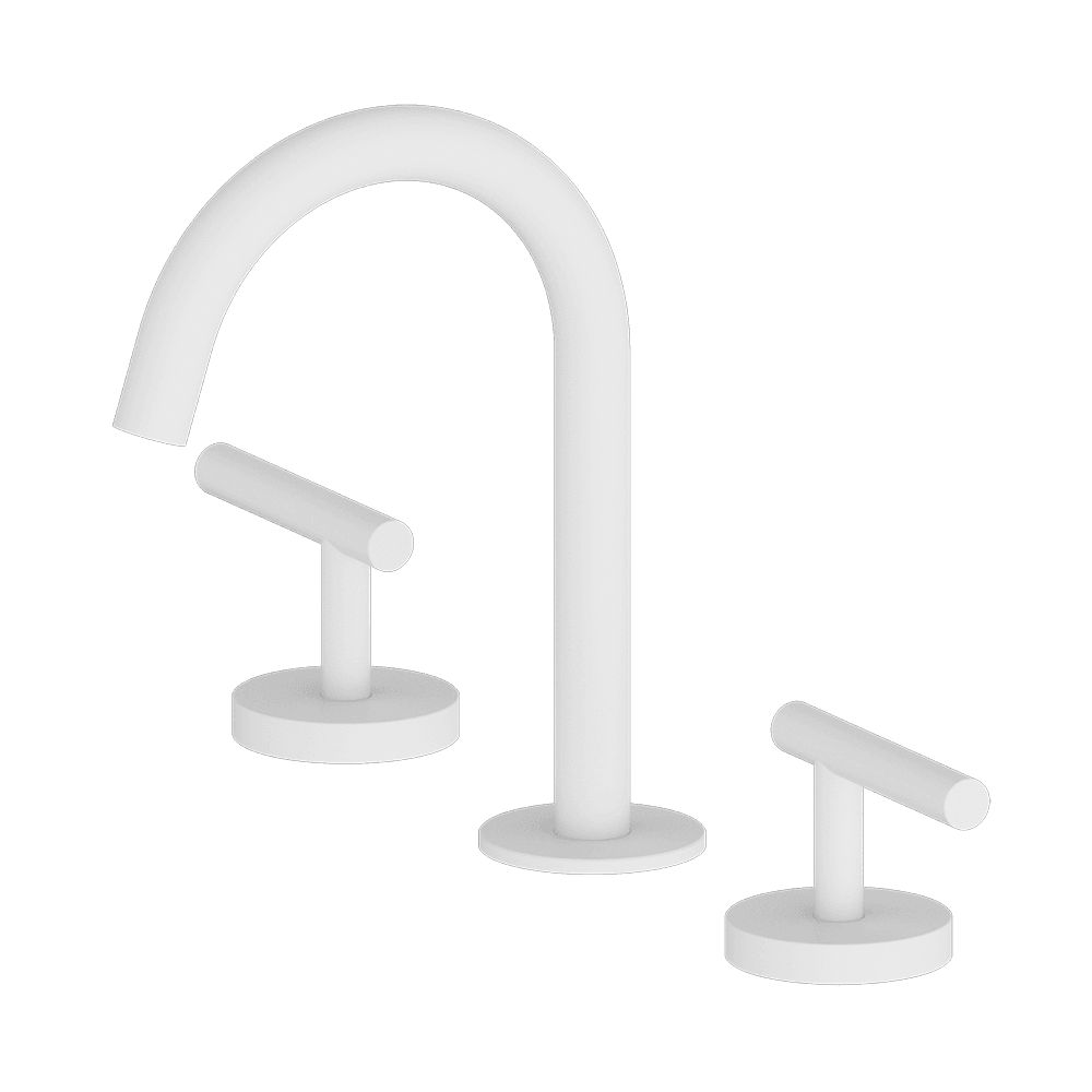 Nero Mecca Lever Hob Basin Set 1/4 Turn Arc Spout Matte White 25D002MW