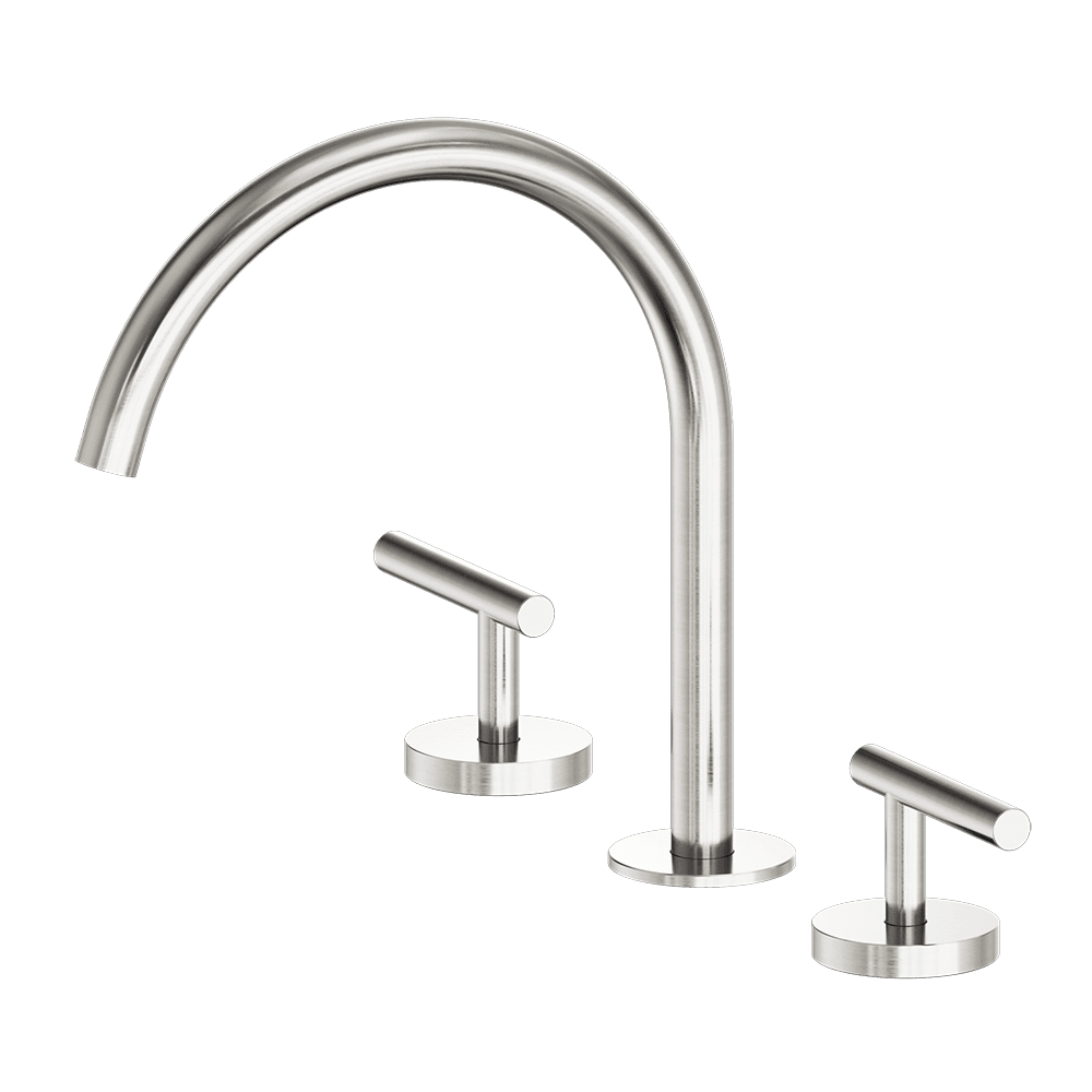 Nero Mecca Lever Hob Kitchen/Bath Set 1/4 Turn 220mm Arc Spout Brushed Nickel 25D004BN