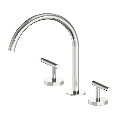 Nero Mecca Lever Hob Kitchen/Bath Set 1/4 Turn 220mm Arc Spout Brushed Nickel 25D004BN