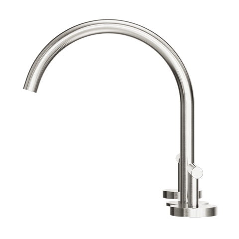 Nero Mecca Lever Hob Kitchen/Bath Set 1/4 Turn 220mm Arc Spout Brushed Nickel 25D004BN