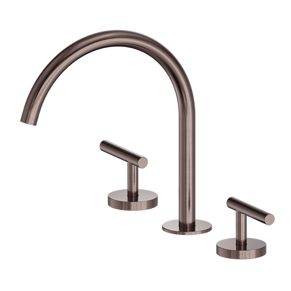 Nero Mecca Lever Hob Kitchen/Bath Set 1/4 Turn 220mm Arc Spout Brushed Bronze 25D004BZ