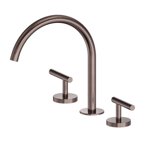 Nero Mecca Lever Hob Kitchen/Bath Set 1/4 Turn 220mm Arc Spout Brushed Bronze 25D004BZ
