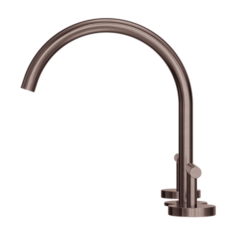 Nero Mecca Lever Hob Kitchen/Bath Set 1/4 Turn 220mm Arc Spout Brushed Bronze 25D004BZ