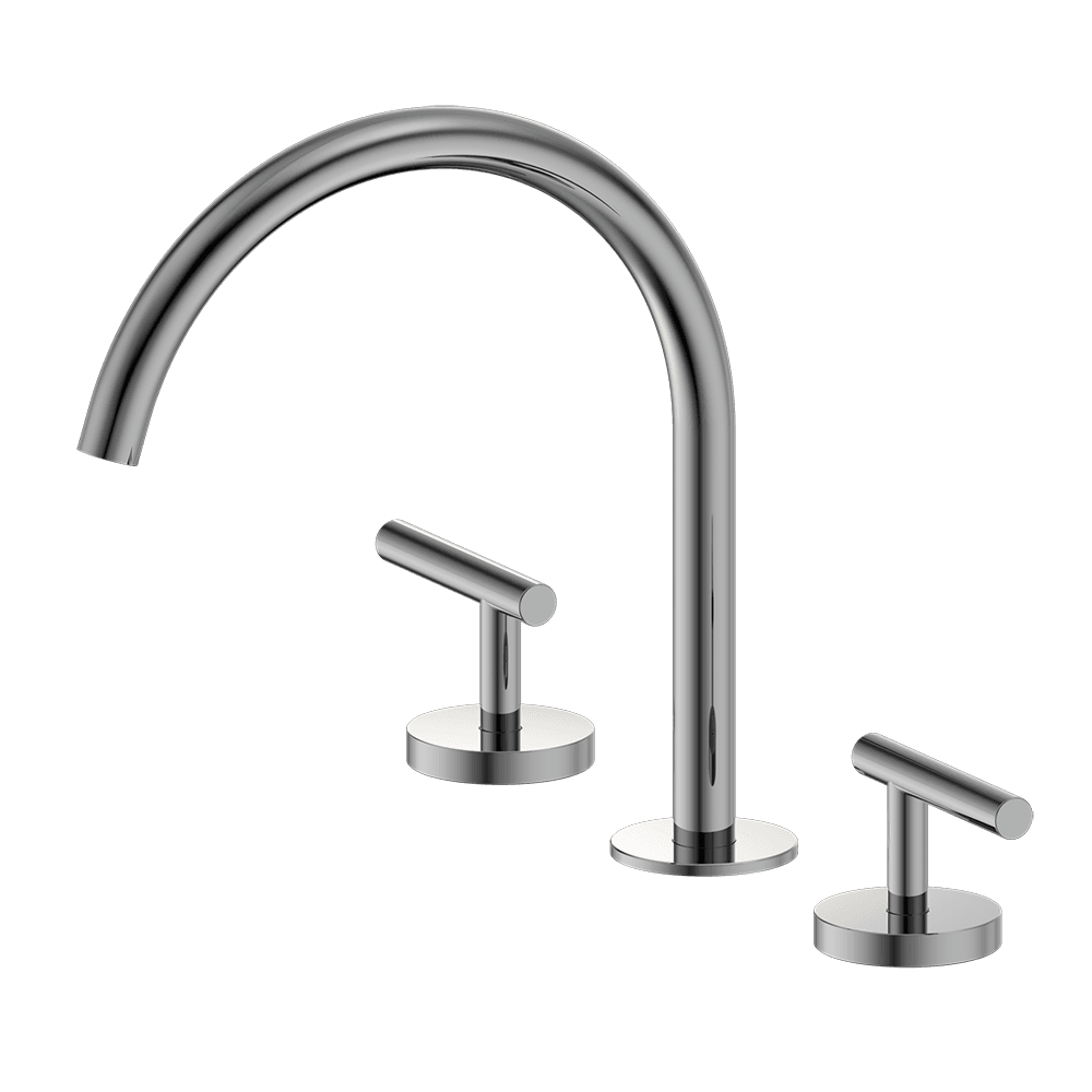 Nero Mecca Lever Hob Kitchen/Bath Set 1/4 Turn 220mm Arc Spout Chrome 25D004CH