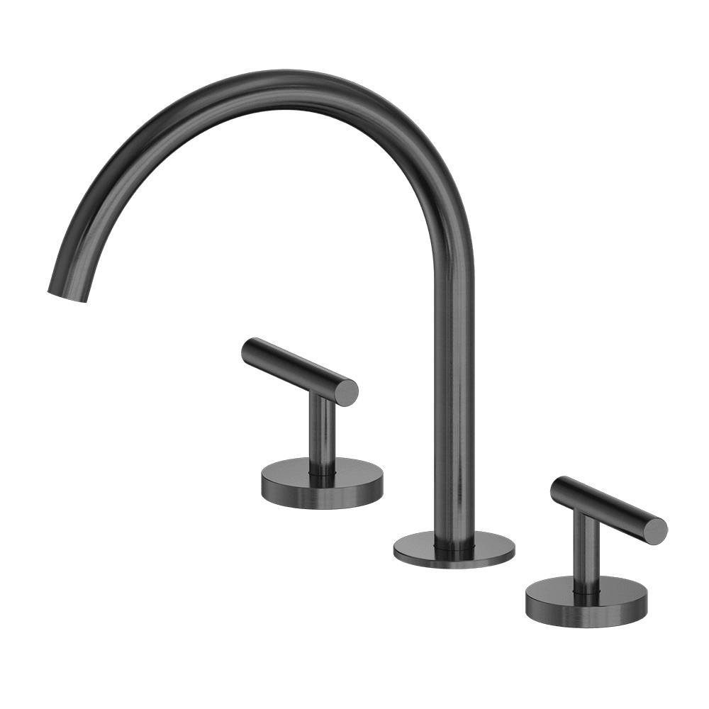 Nero Mecca Lever Hob Kitchen/Bath Set 1/4 Turn 220mm Arc Spout Gunmetal 25D004GM