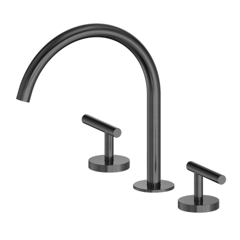 Nero Mecca Lever Hob Kitchen/Bath Set 1/4 Turn 220mm Arc Spout Gunmetal 25D004GM