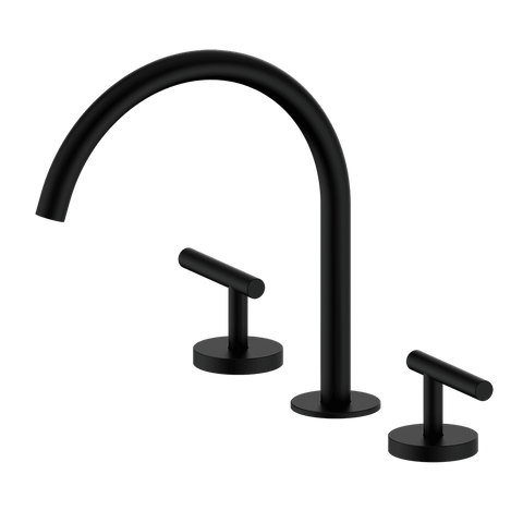 Nero Mecca Lever Hob Kitchen/Bath Set 1/4 Turn 220mm Arc Spout Matte Black 25D004MB