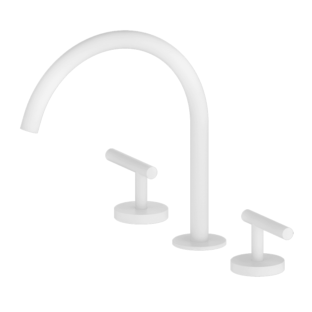 Nero Mecca Lever Hob Kitchen/Bath Set 1/4 Turn 220mm Arc Spout Matte White 25D004MW