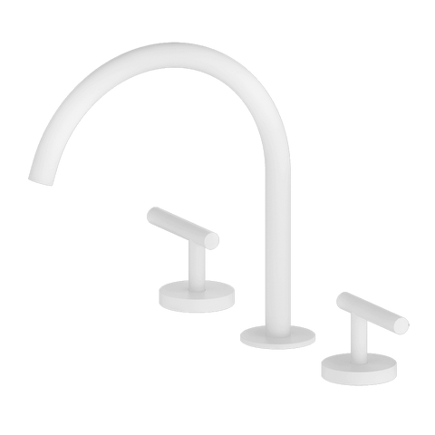 Nero Mecca Lever Hob Kitchen/Bath Set 1/4 Turn 220mm Arc Spout Matte White 25D004MW