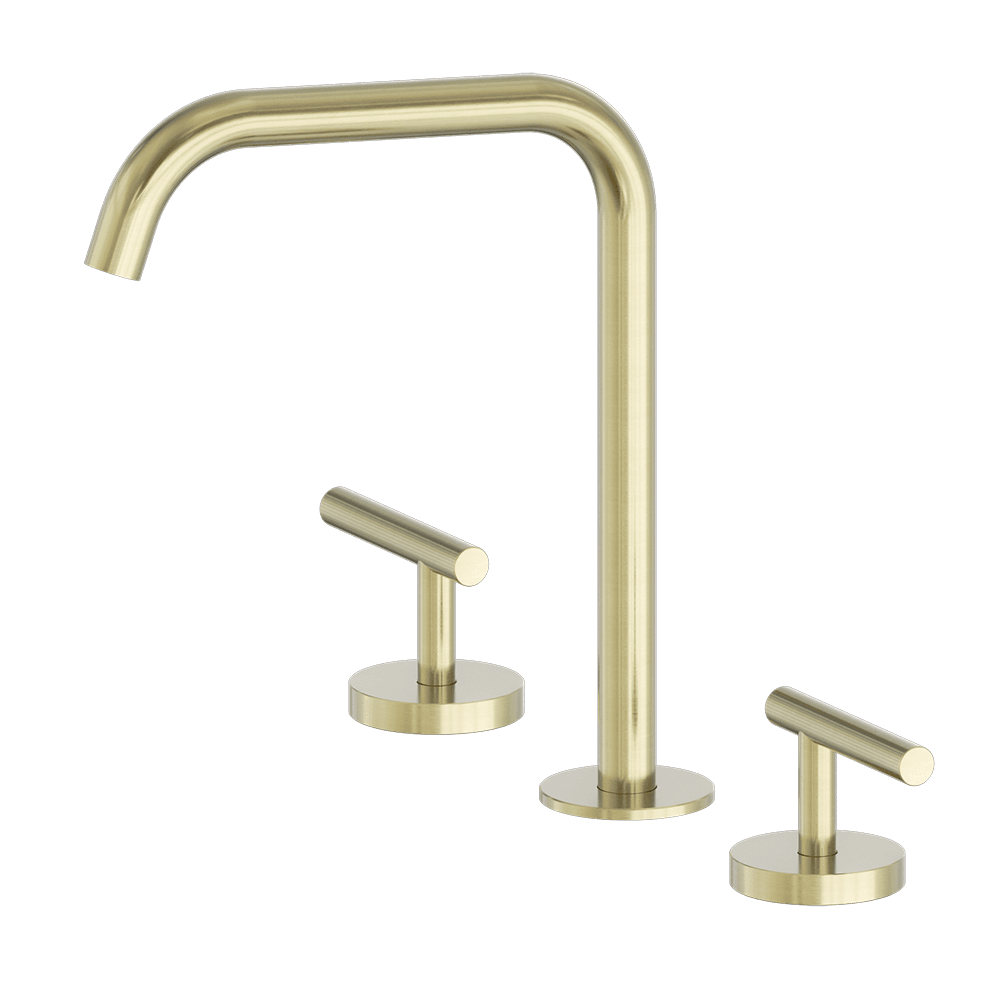 Nero Mecca Lever Hob Kitchen/Bath Set 1/4 Turn 200mm Edge Spout Brushed Gold 25D005BG