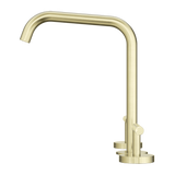 Nero Mecca Lever Hob Kitchen/Bath Set 1/4 Turn 200mm Edge Spout Brushed Gold 25D005BG