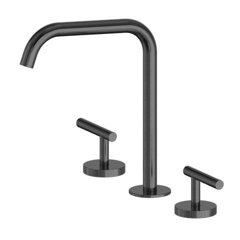 Nero Mecca Lever Hob Kitchen/Bath Set 1/4 Turn 200mm Edge Spout Gunmetal 25D005GM