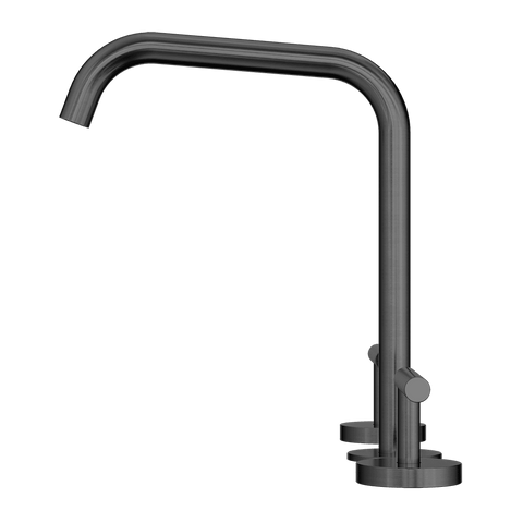 Nero Mecca Lever Hob Kitchen/Bath Set 1/4 Turn 200mm Edge Spout Gunmetal 25D005GM